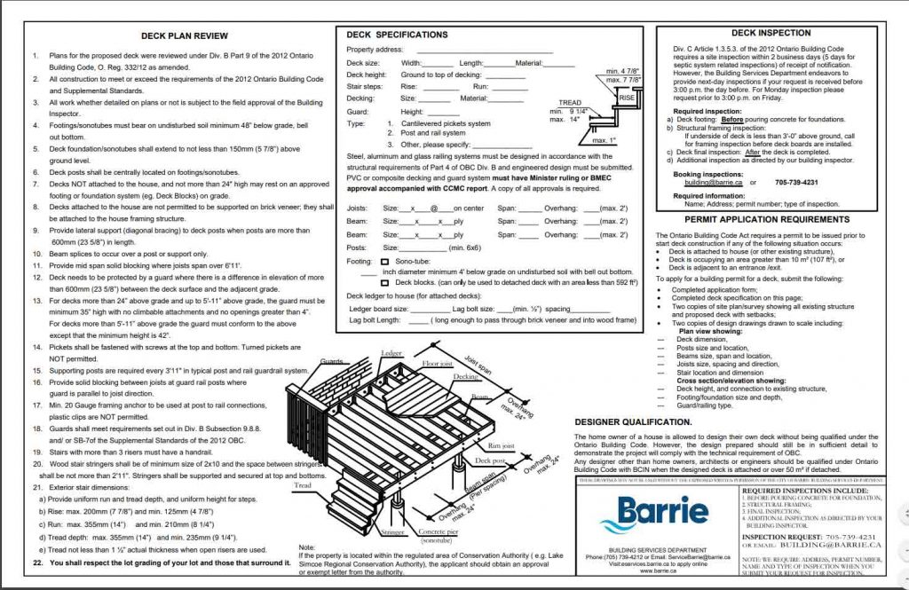 Deck Construction in Barrie - Barrie Home Inspector